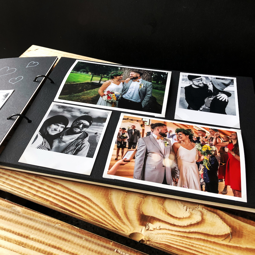 Dřevěné fotoalbum / svatební kniha hostů