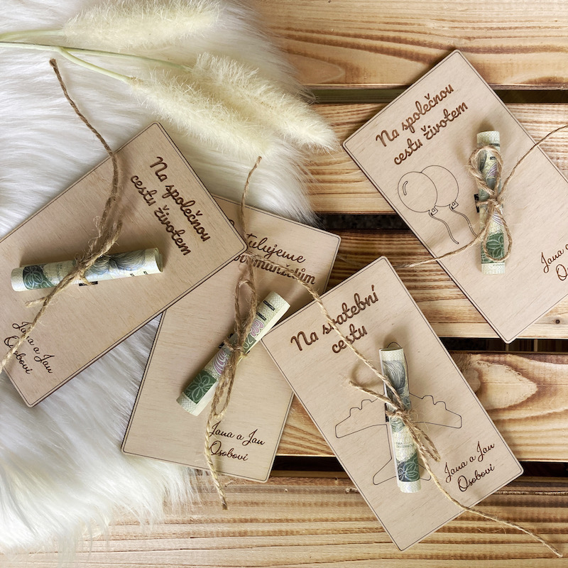 Dřevěné narozeninové přání