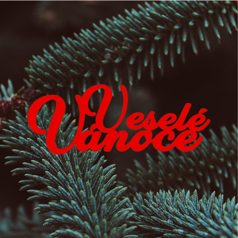 Barevný nápis Veselé Vánoce
