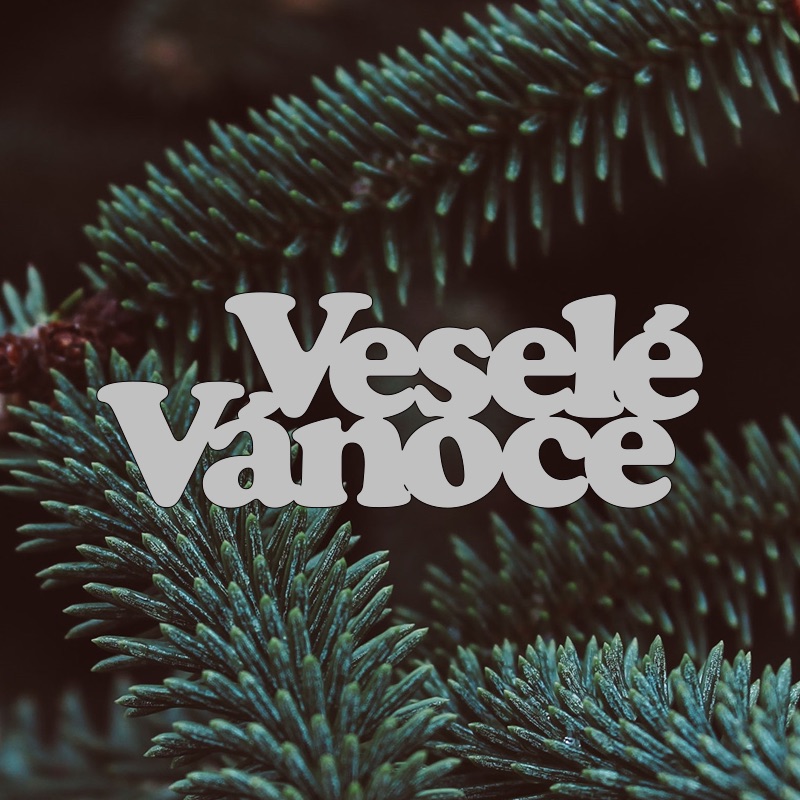 Barevný nápis Veselé Vánoce