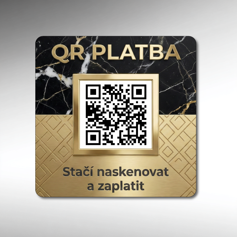 Destička s vaším QR kódem pro přijímání plateb