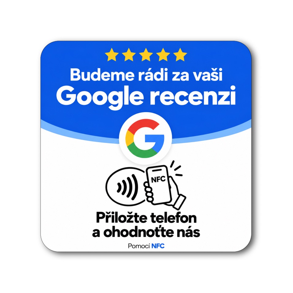 NFC + QR destička pro Google recenze
