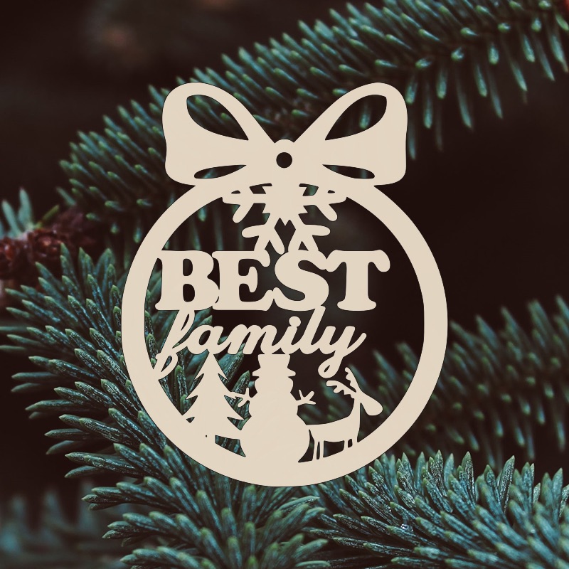 Dřevěná vánoční ozdoba - Best family