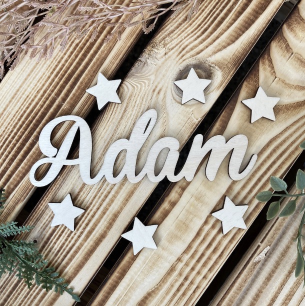 Dřevěné jméno + 6 hvězdiček
