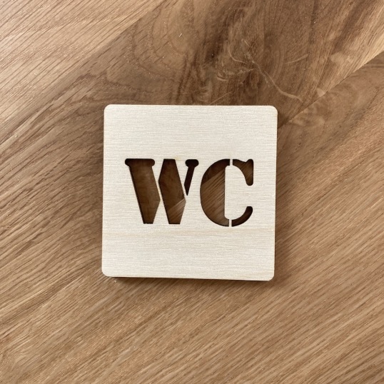 Dřevěná cedulka - WC 