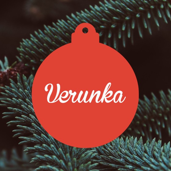 Vánoční baňka se jménem (červeno-bílá)