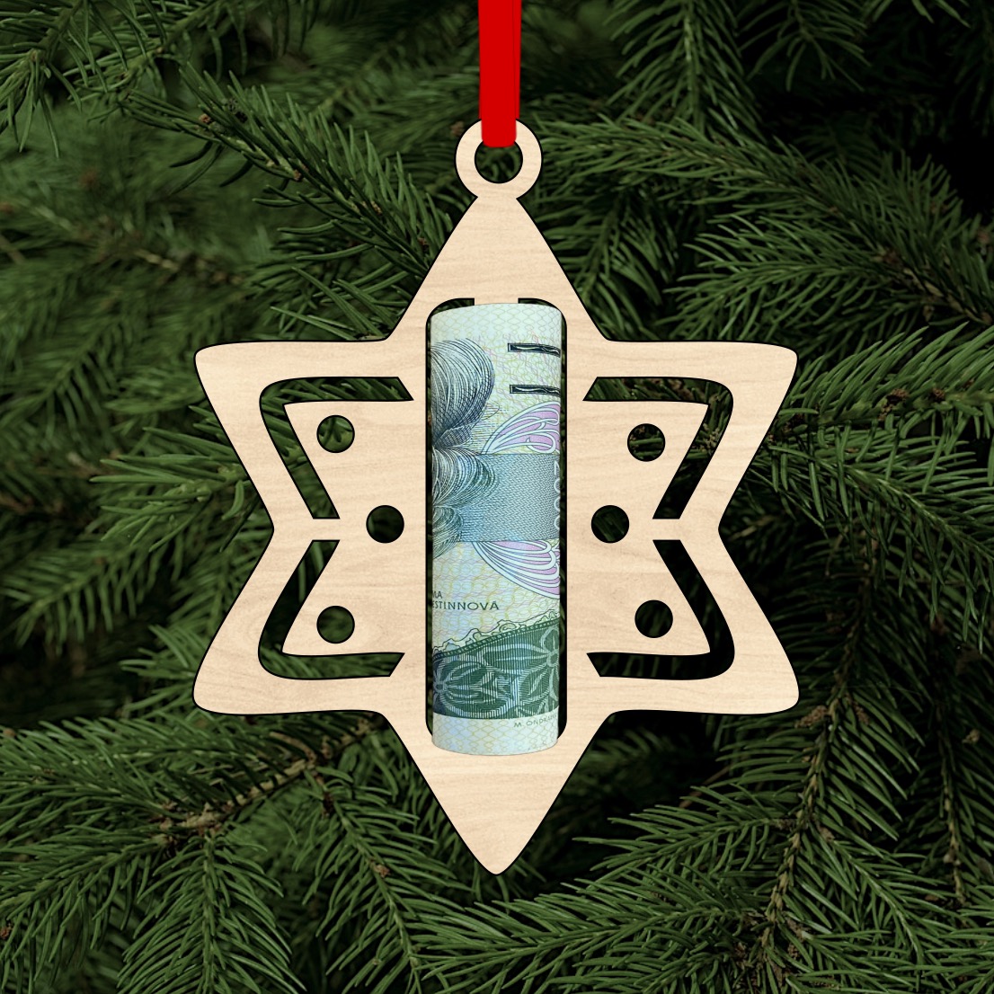 Vánoční ozdoba na peníze (bez jména)