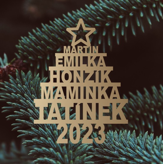 Vánoční rodinná ozdoba se jmény