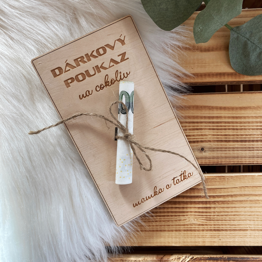 Dřevěné narozeninové přání