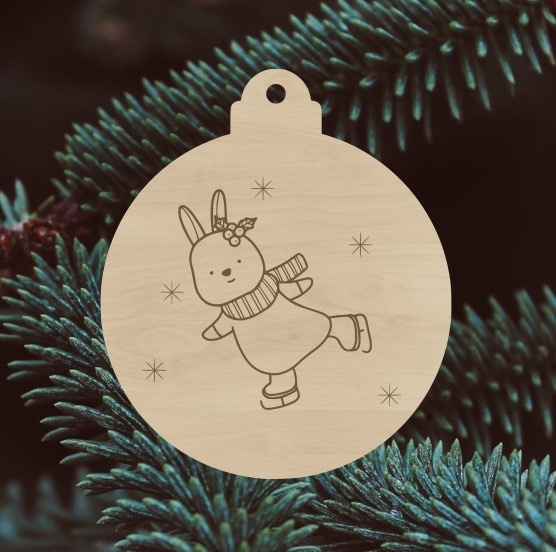 Dřevěná ozdoba s vánočním obrázkem