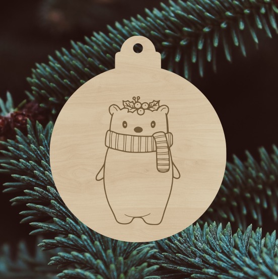 Dřevěná ozdoba s vánočním obrázkem