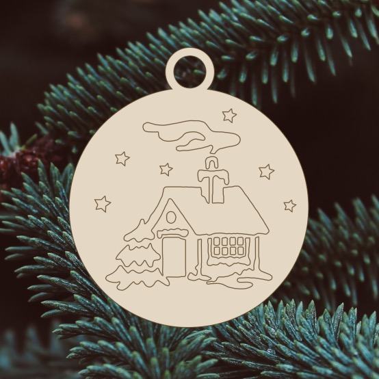 Dřevěná vánoční ozdoba k dokreslení