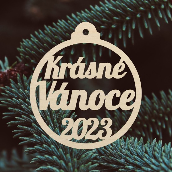 Dřevěná vánoční ozdoba Krásné Vánoce 2024