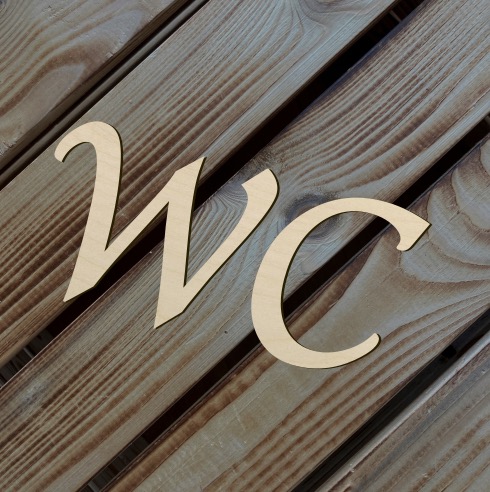 Dřevěný nápis - WC