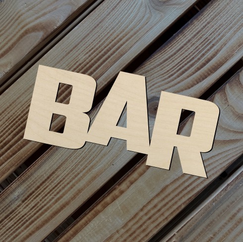 Dřevěný nápis - BAR