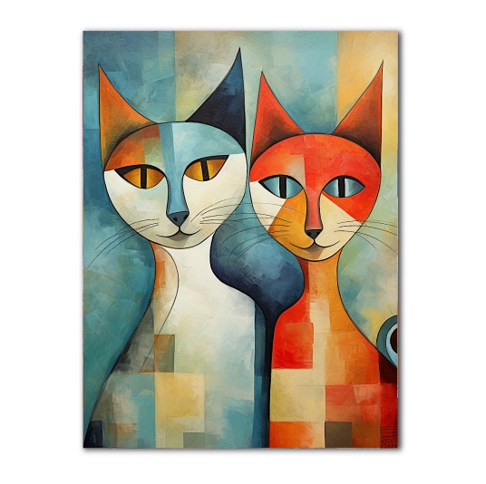 Kubistický obraz - Kočky