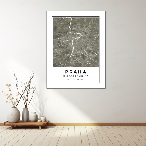 Minimalistická mapa - PRAHA