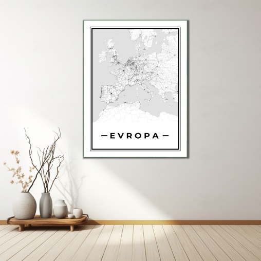 Minimalistická mapa - EVROPA