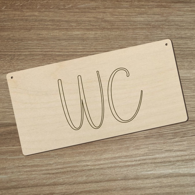 Dřevěná cedulka - WC