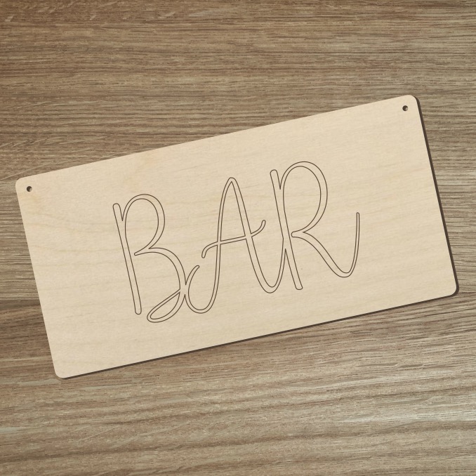 Dřevěná cedulka - BAR