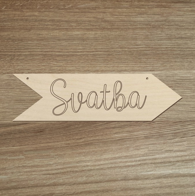 Dřevěná směrovka - Svatba