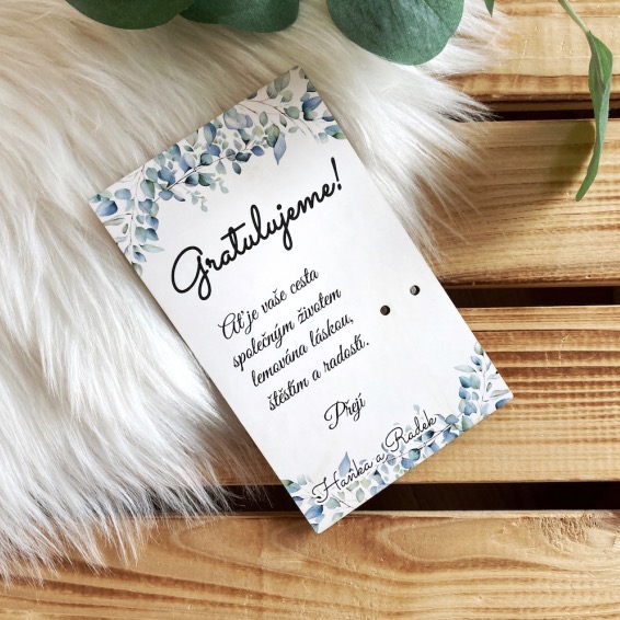 Dřevěné svatební přání novomanželům