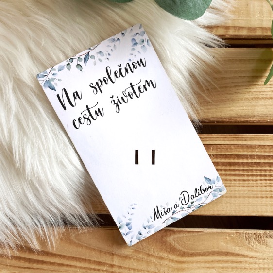 Dřevěné svatební přání novomanželům