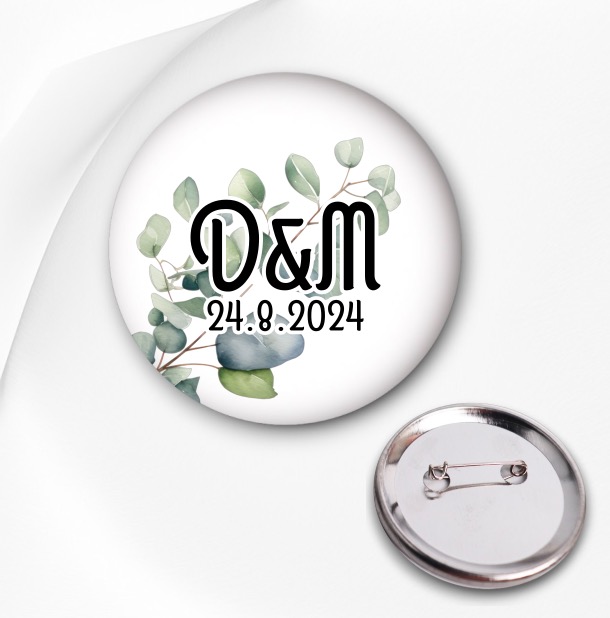 Svatební placka s iniciály
