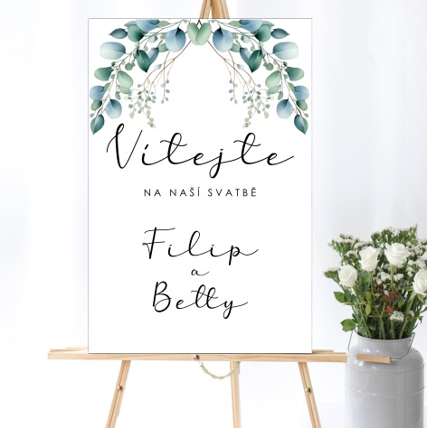 Svatební uvítací cedule