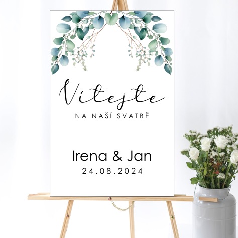 Svatební uvítací cedule