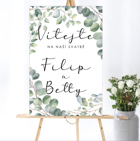 Svatební uvítací cedule