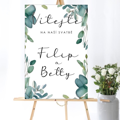 Svatební uvítací cedule