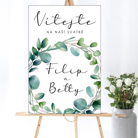 Svatební uvítací cedule