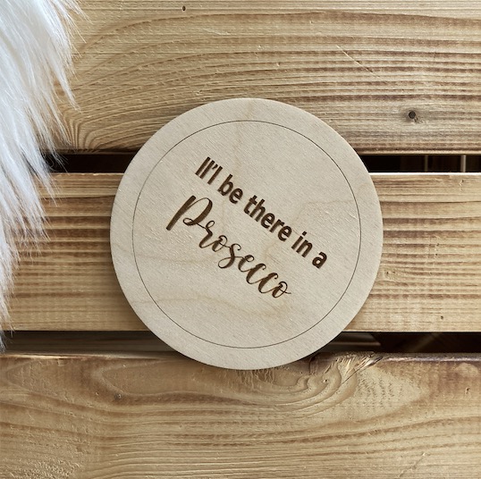 Dřevěný podtácek na Prosecco