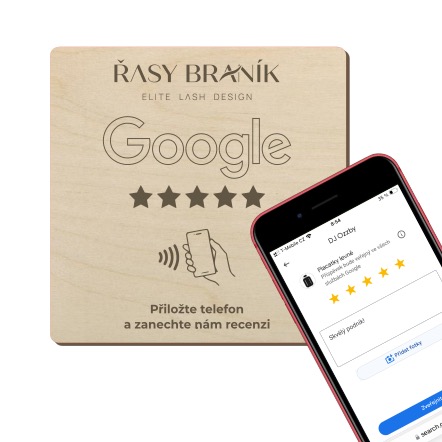 NFC destička pro Google recenze s vlastním logem
