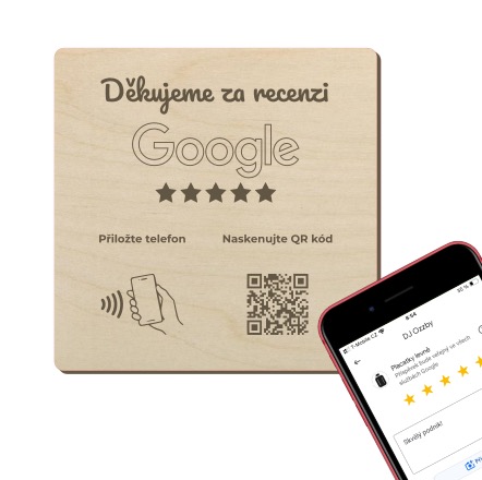 NFC / QR destička pro Google recenze