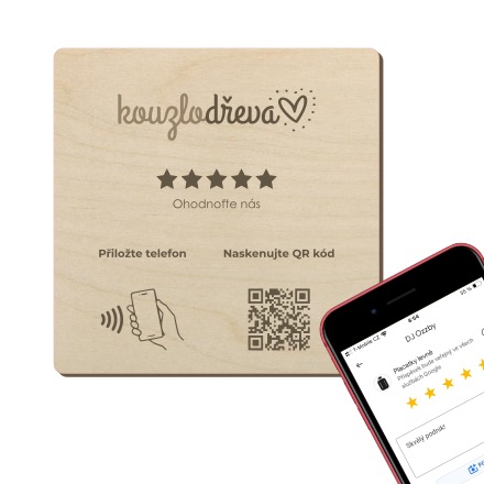 NFC / QR destička pro Google recenze s vlastním logem