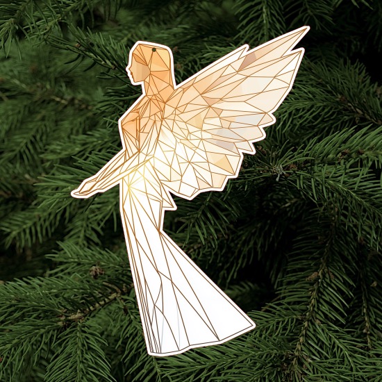 Dřevěný anděl geometrický