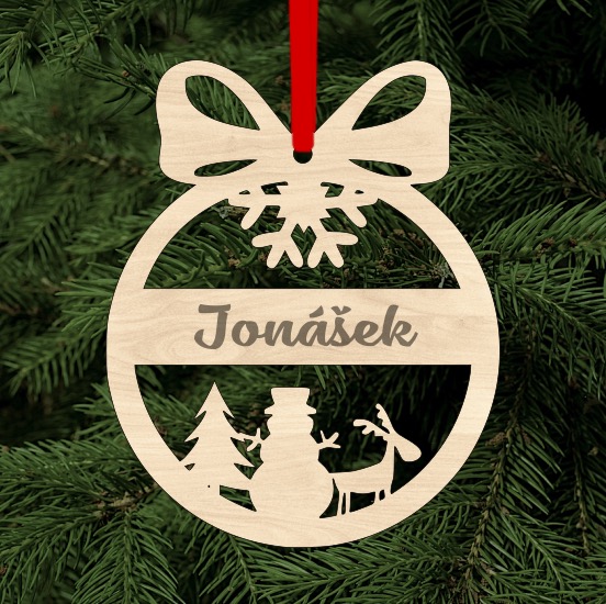 Dřevěná vánoční ozdoba se jménem