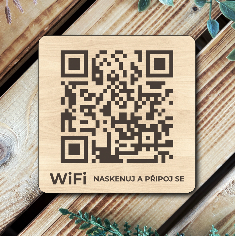 QR destička pro připojení k WiFi
