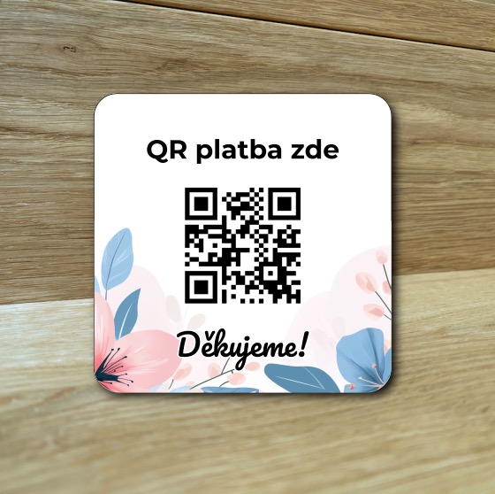 Destička s QR kódem pro přijímání plateb