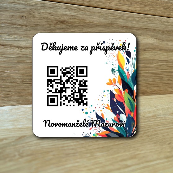 Destička s QR kódem pro přijímání plateb