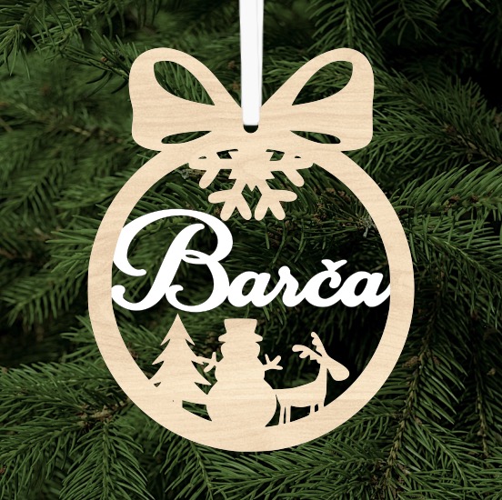 Vánoční ozdoba s bílým jménem