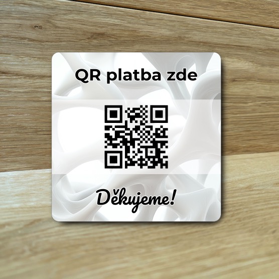 Destička s QR kódem pro přijímání plateb