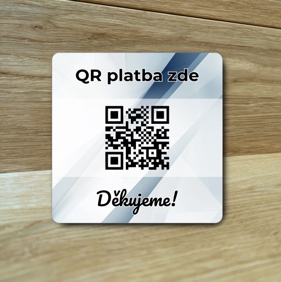 Destička s QR kódem pro přijímání plateb