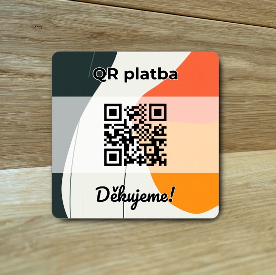 Destička s QR kódem pro přijímání plateb
