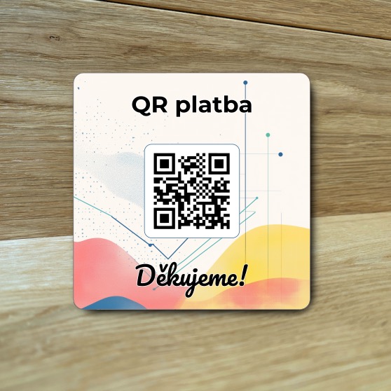 Destička s QR kódem pro přijímání plateb