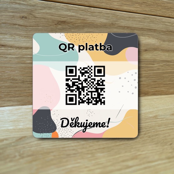 Destička s QR kódem pro přijímání plateb