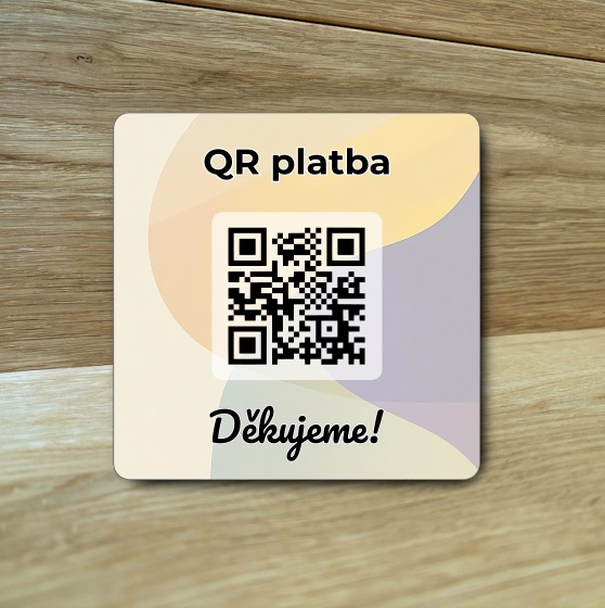 Destička s QR kódem pro přijímání plateb