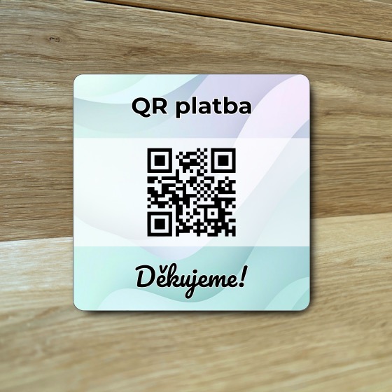 Destička s QR kódem pro přijímání plateb